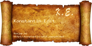 Konstantin Edit névjegykártya